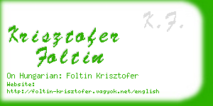 krisztofer foltin business card